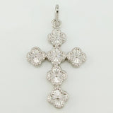 Dije Cruz Trebol 1.25gr / 1 1/4 in / Oro Blanco 18K *