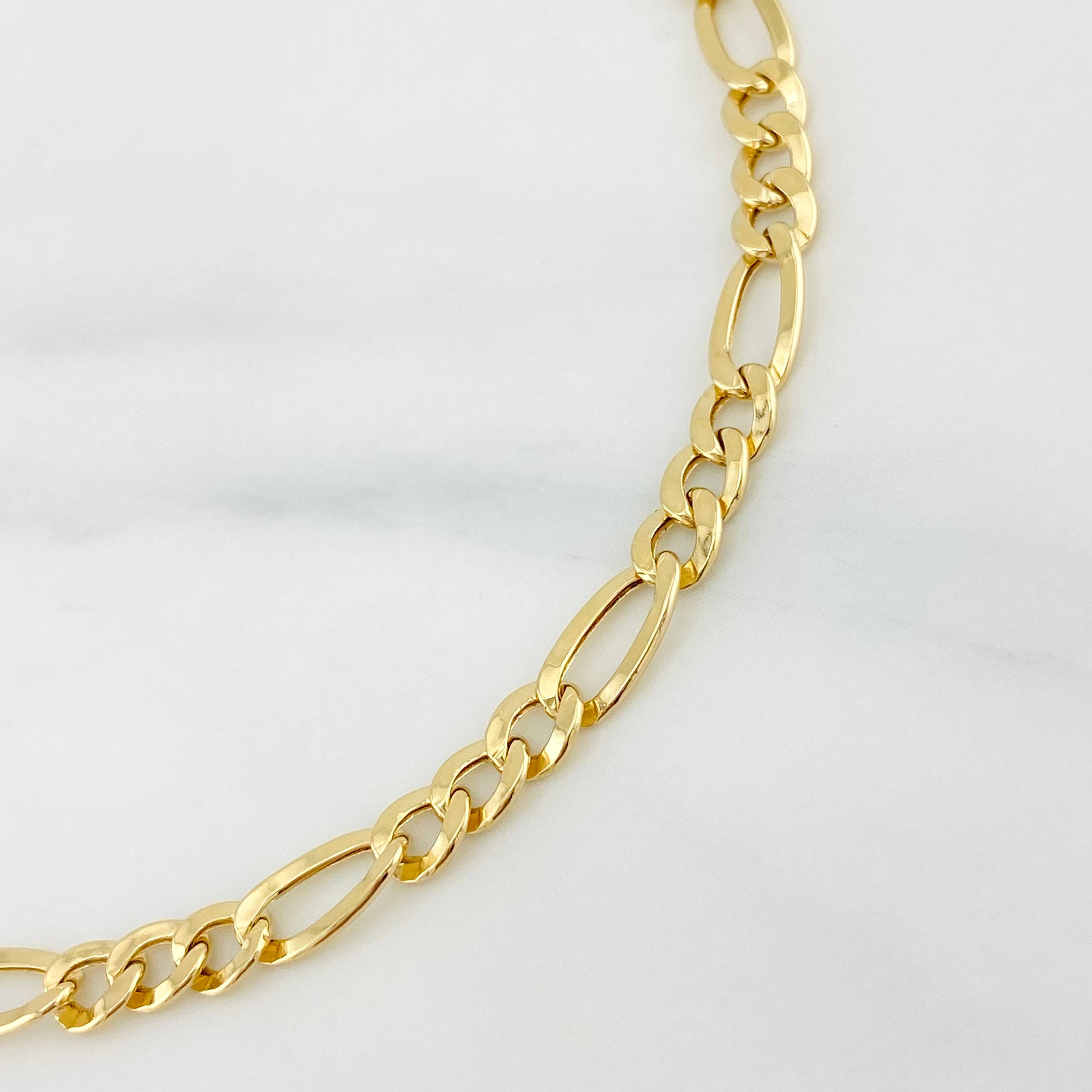 Pulso Figaro 2.35g / 19cm / 4.34mm Oro Amarillo 18K