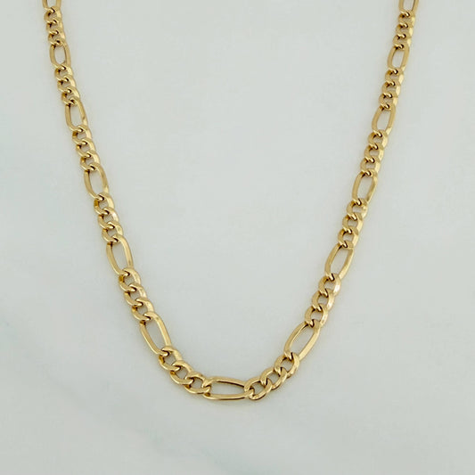 Cadena Figaro 4.25g / 23 1/2 in / 3.31mm Oro Amarillo 18K