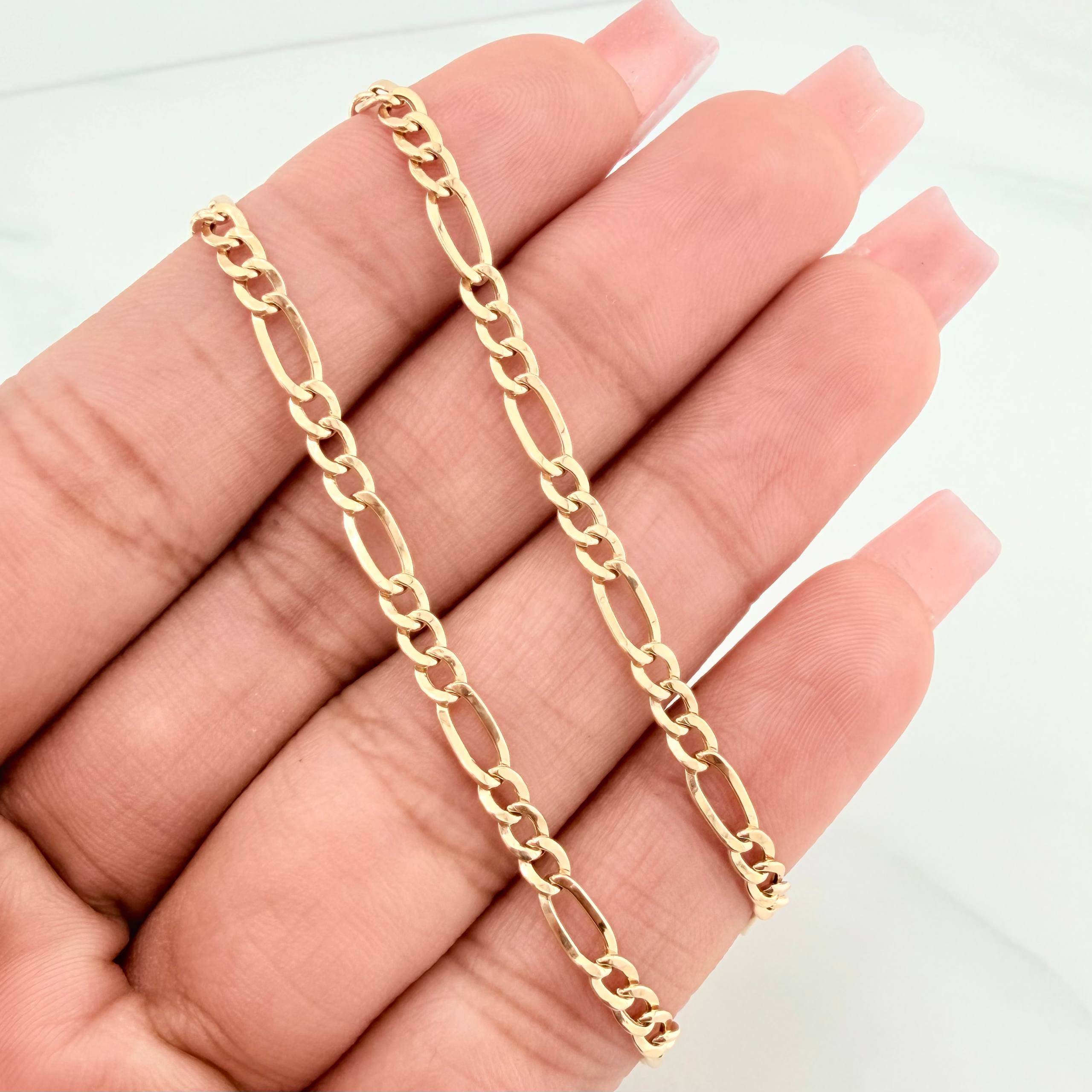 Cadena Figaro 4.25g / 60cm / 3.31mm Oro Amarillo 18K