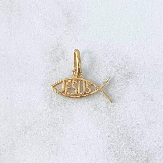 Pendant Jesus Fish 0.85gr / 1.3cm-1.6cm / 18K Yellow Gold Plated ©
