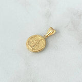 Dije Virgen Milagrosa 0.85gr / 2cm / Circulo Texturizado Oro Amarillo 18K