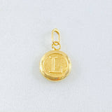 Dije Letra L Circulo Texturizado 0.4gr / 1/2 in / Oro Amarillo 18K ©