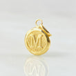 Pendant Letter Circle M 0.4 g / 3/4 in Yellow Gold 18K