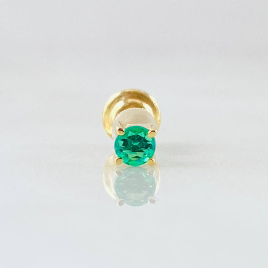 Piercing Piedra Esmeraldas 10pts 0.35gr / Oro Amarillo 18K