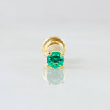Piercing Piedra Esmeraldas 10pts 0.35gr / Oro Amarillo 18K
