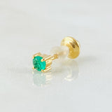 Piercing Piedra Esmeraldas 10pts 0.35gr / Oro Amarillo 18K