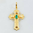Dije Crúz de Altar Esmeralda 18pts 1.75gr / 1 1/4 in / Oro Amarillo 18K
