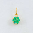 Dije Flor Hexagonal Esmeraldas 29pts 1gr / 1/2 in / Oro Amarillo 18K