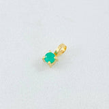 Dije Circulo Esmeralda 10pts 0.2gr / 1/4 in / Oro Amarillo 18K