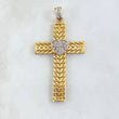 Pendant Cuban Cross Double 4.5gr / 5.1cm / White Zircons Two Yellow White Gold +4 18K ©