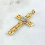 Pendant Cuban Cross Double 4.5gr / 5.1cm / White Zircons Two Yellow White Gold +4 18K ©