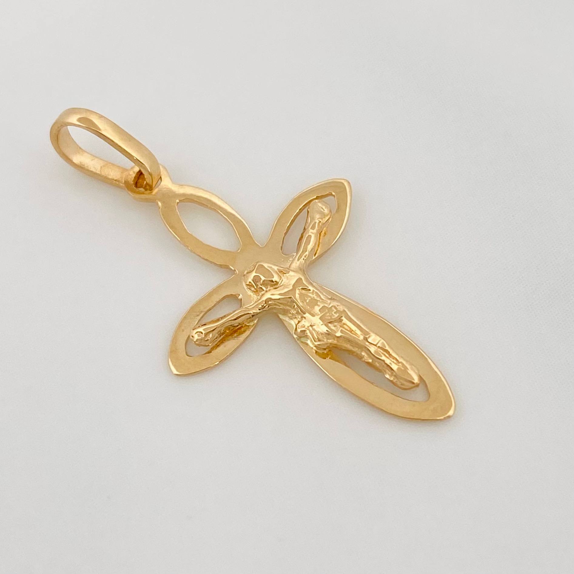 Pendant Cross Christ 1 g / 1 in Yellow Gold 18K