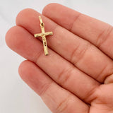 Pendant Cross Christ 0.85 g / 1 in Yellow Gold 18K