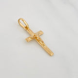 Pendant Cross Christ 0.85 g / 1 in Yellow Gold 18K