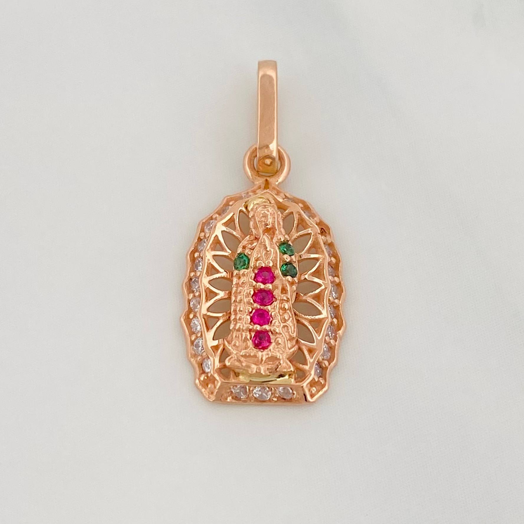 Pendant Virgin Guadalupe 1.2 g / 3/4 in 18K Rose Gold