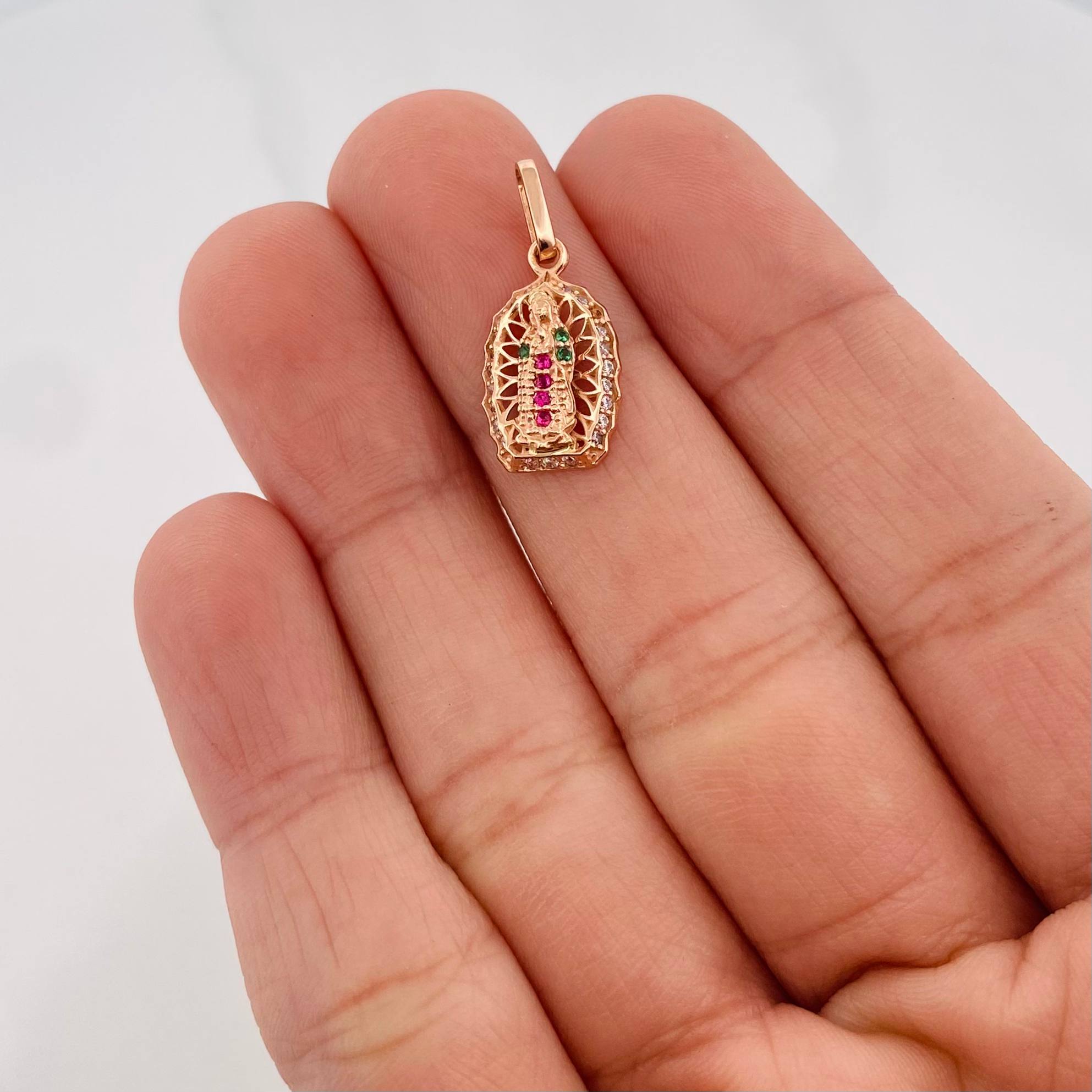 Pendant Virgin Guadalupe 1.2 g / 3/4 in 18K Rose Gold