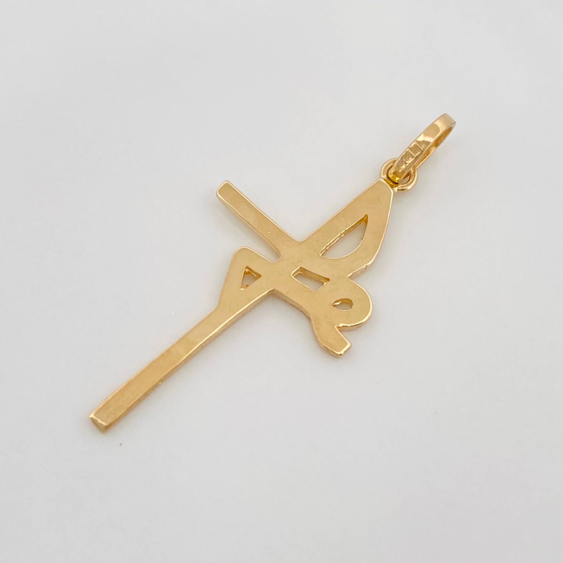 Dije Cruz Fe 1.7 g / 1 1/2 in Oro Amarillo 18K