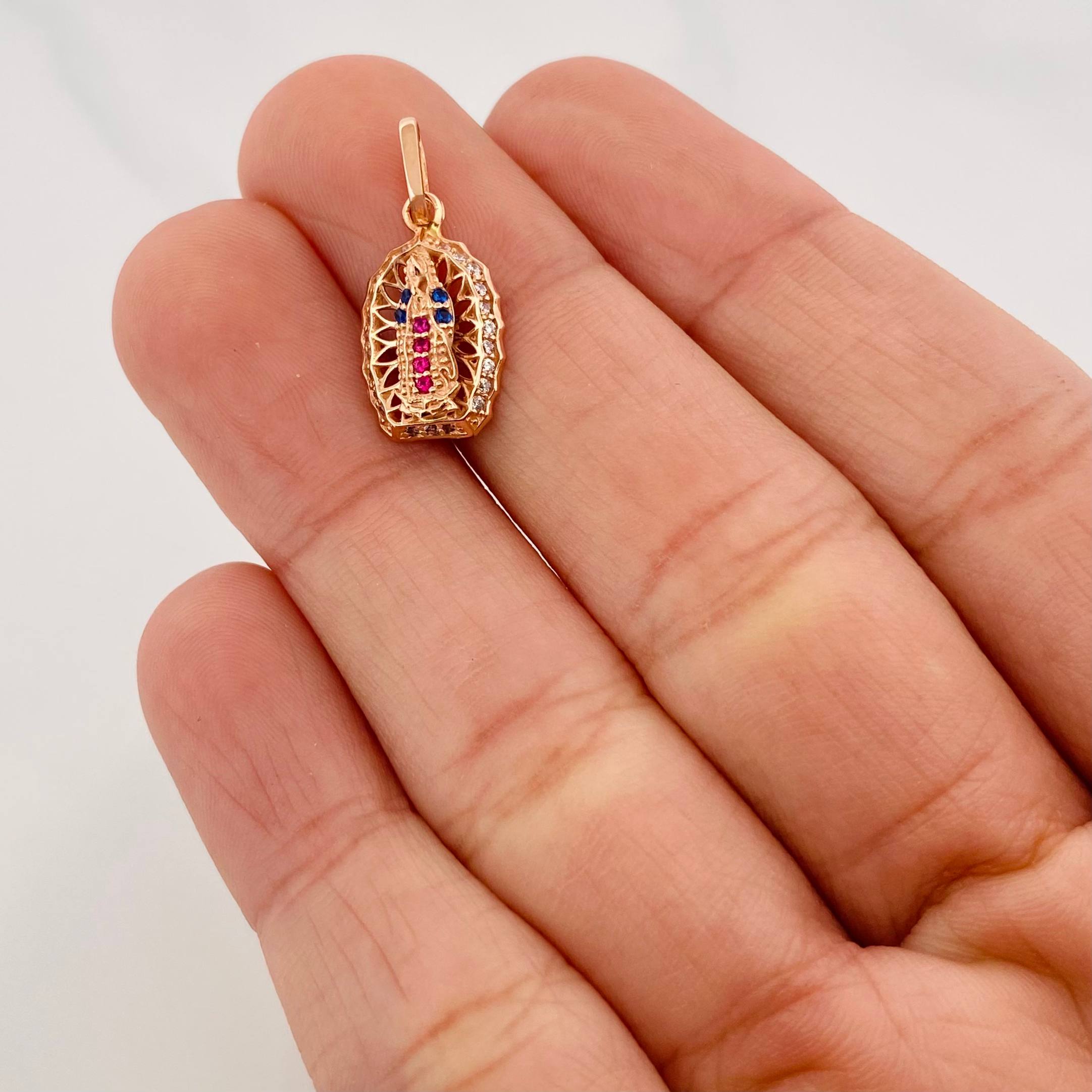 Pendant Virgin Guadalupe 1.2 g / 3/4 in 18K Rose Gold