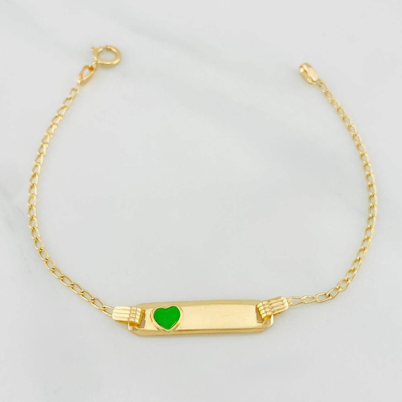 Pulso Bebé Placa Corazon 1.65 g / 6 in / 1.41 mm Oro Amarillo 18K