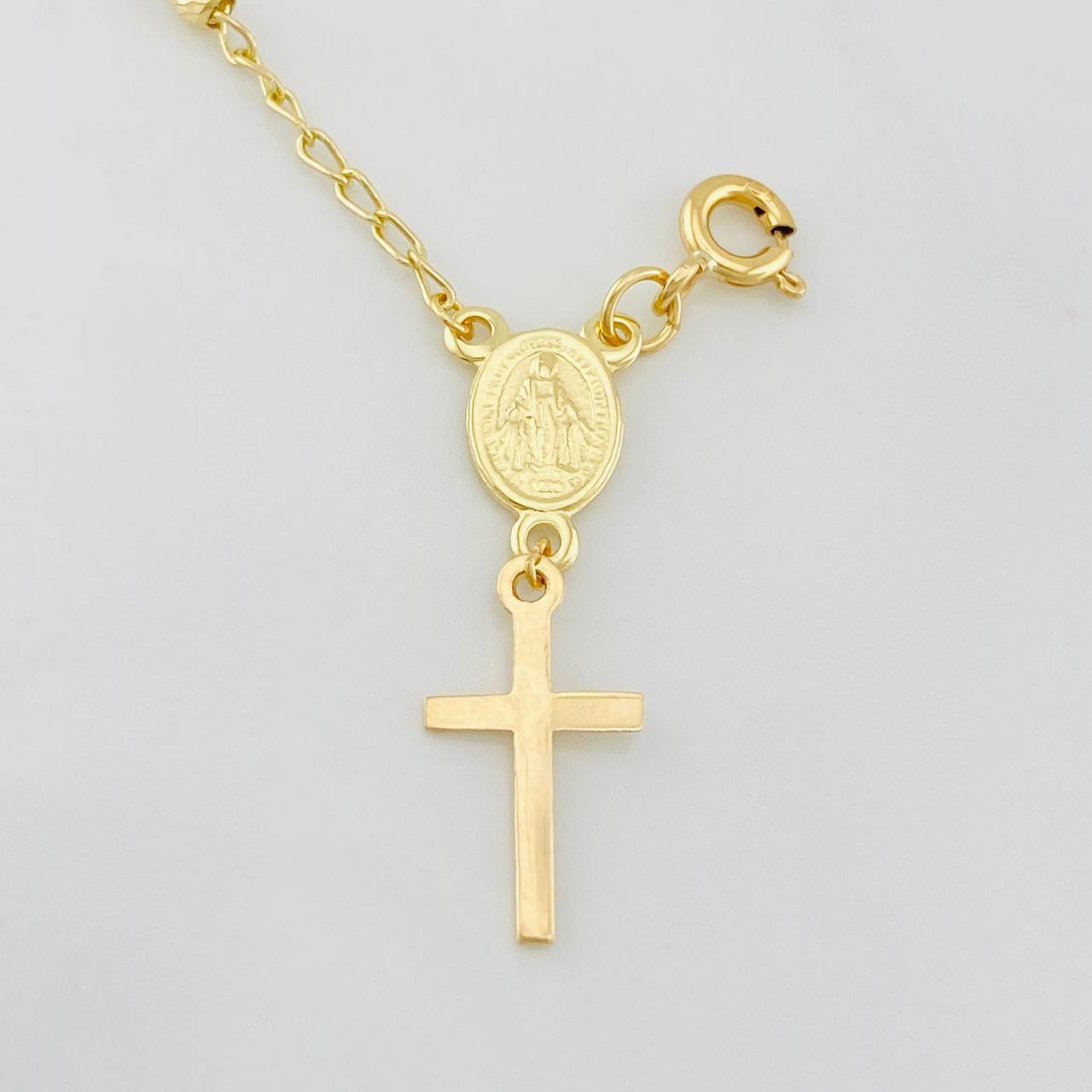 Bracelet Denario Miraculous Virgin 2.4 g / 8 1/4 in / 2.7 mm Yellow Gold 18K