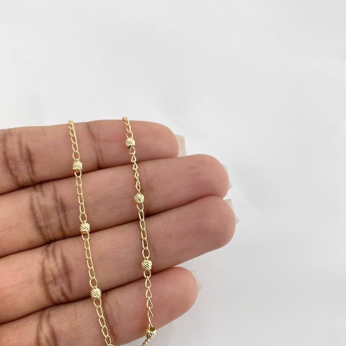 Bracelet Denario Miraculous Virgin 2.4 g / 8 1/4 in / 2.7 mm Yellow Gold 18K