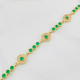 Pulso Tennis Halo Circulo 10.05 g / 7 3/4 in / 4.2 mm Oro Amarillo 18K