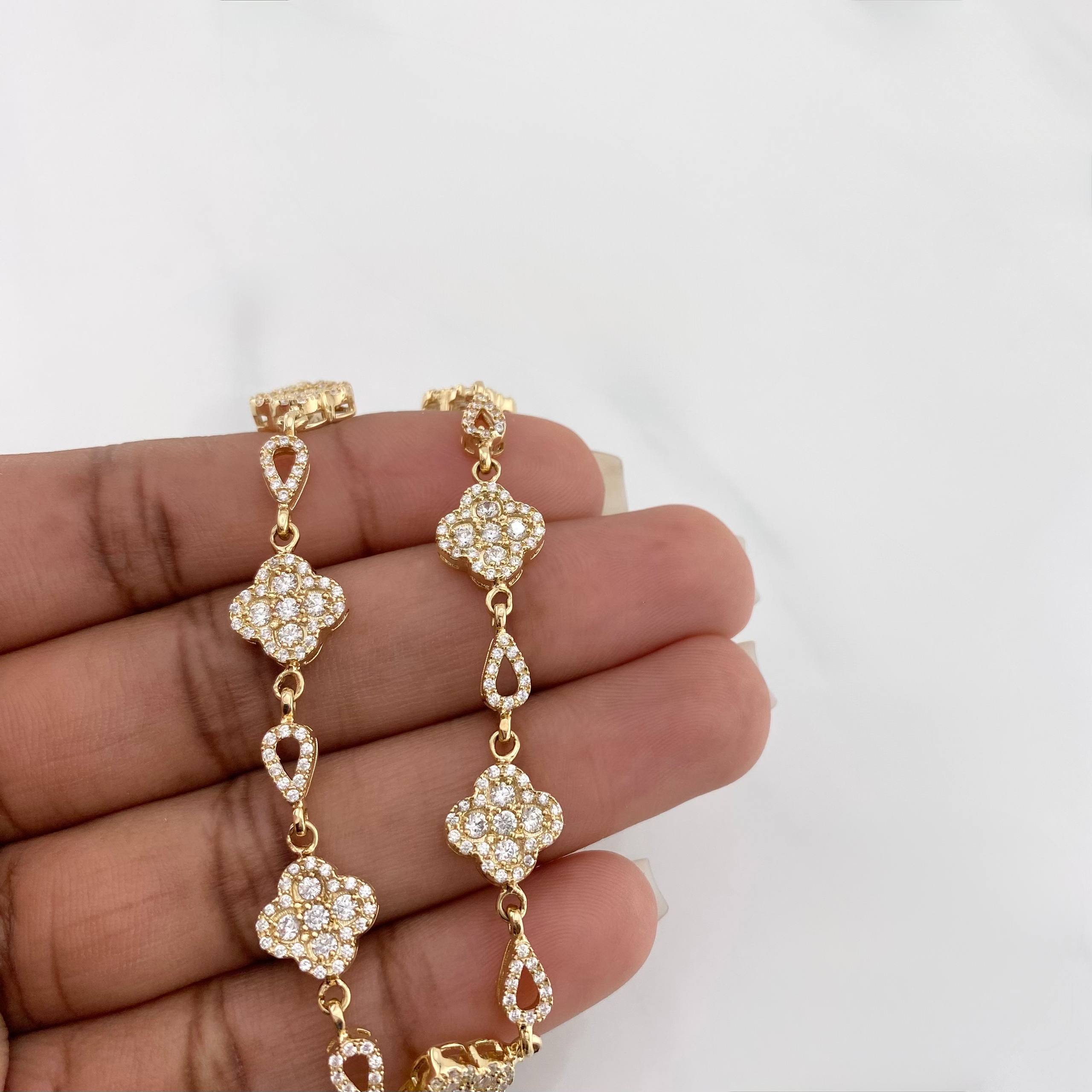 Pulso Trebol 12 g / 7 3/4 in / 4.32 mm Oro Amarillo 18K