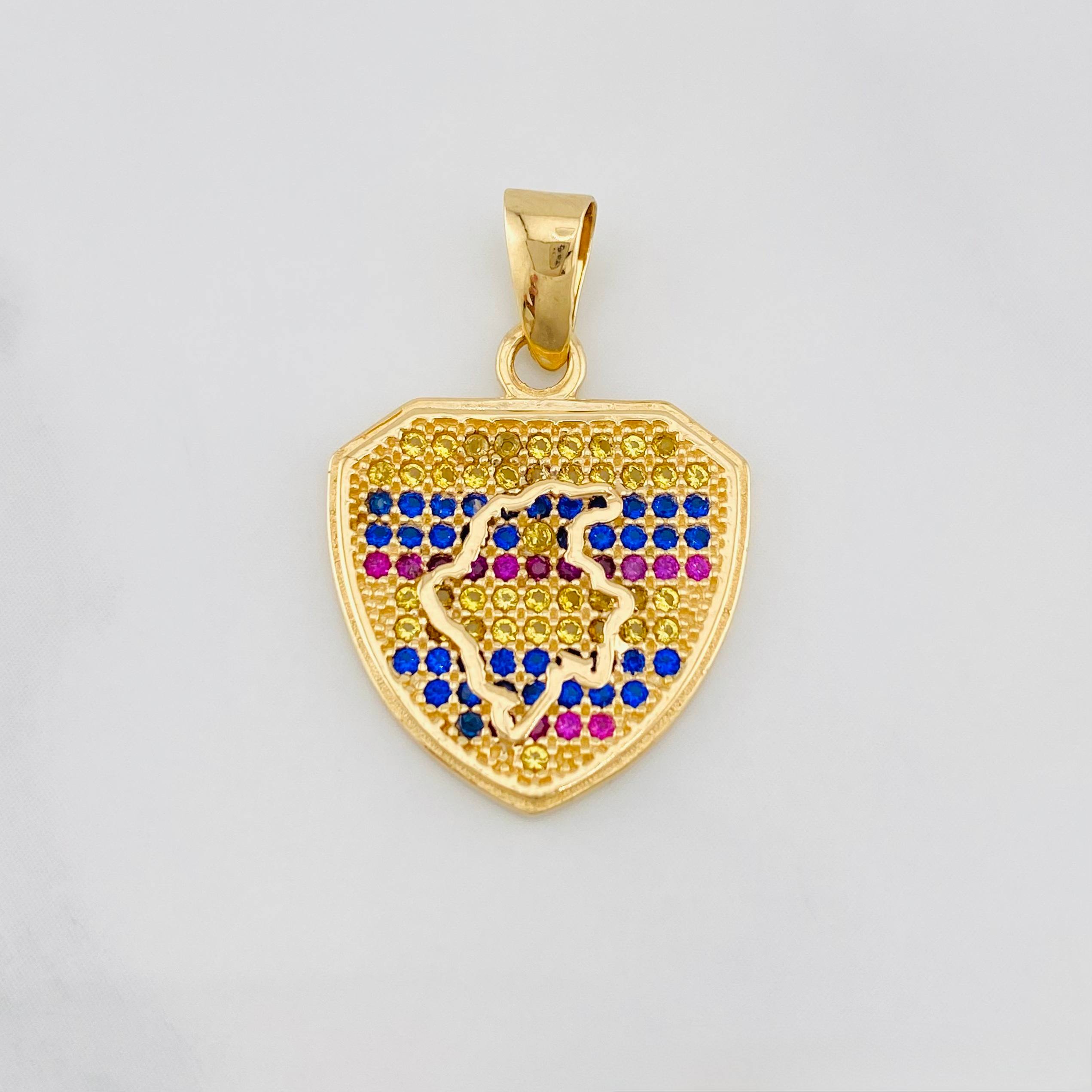 Dije Mapa Colombia 2.7 g / 1 in Oro Amarillo 18K