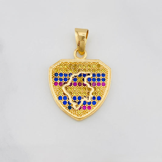 Pendant Map of Colombia 2.7 g / 1 in Yellow Gold 18K