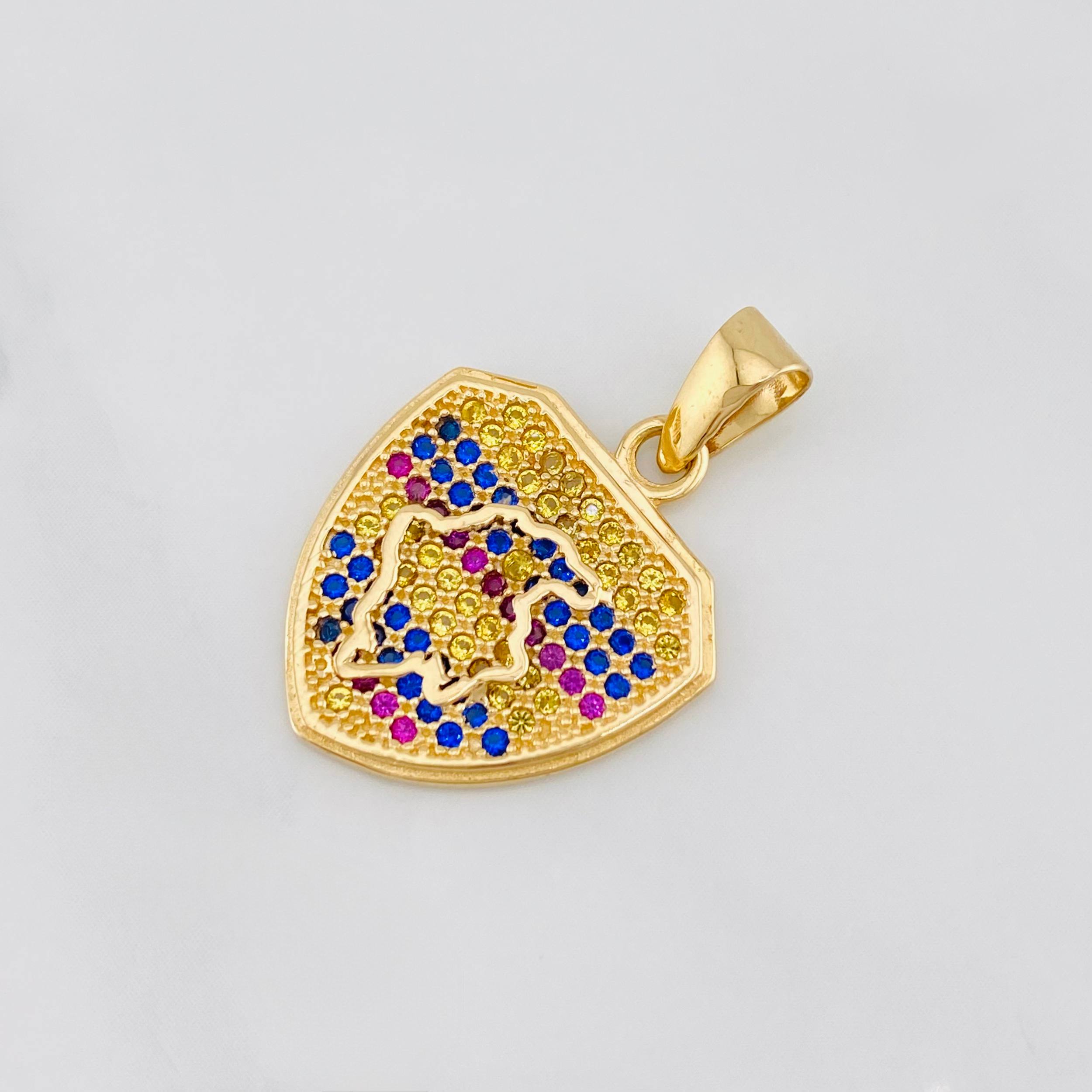 Dije Mapa Colombia 2.7 g / 1 in Oro Amarillo 18K
