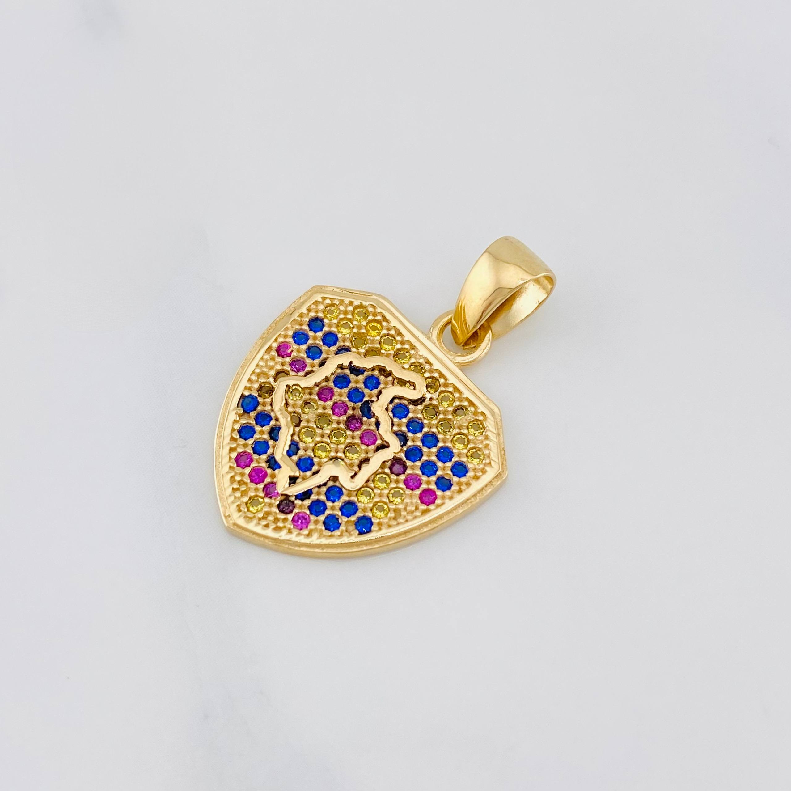 Pendant Map of Colombia 2.7 g / 1 in Yellow Gold 18K
