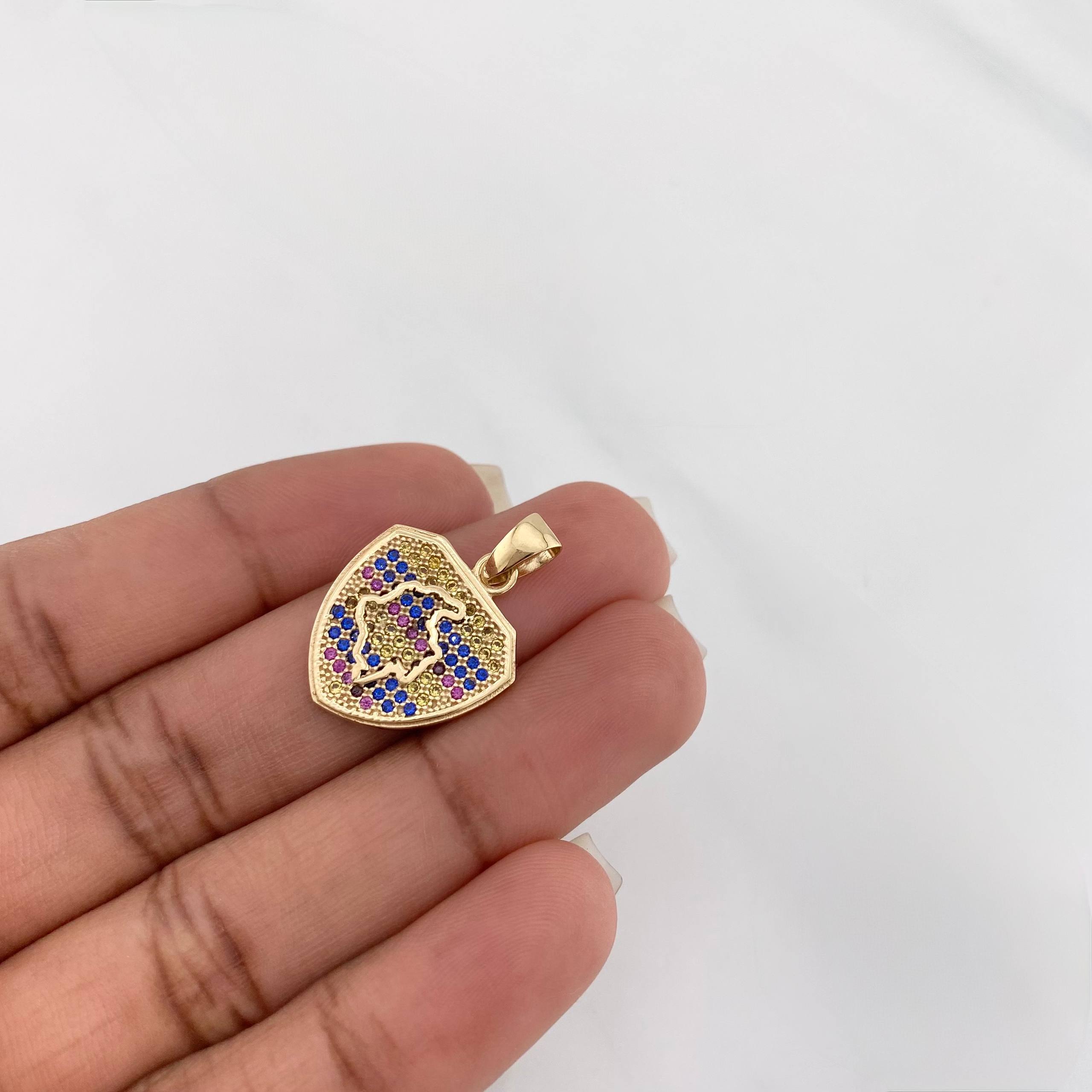 Pendant Map of Colombia 2.7 g / 1 in Yellow Gold 18K