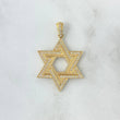 Pendant Star of David 4.6gr / 3.4cm / White Zircons 18K Yellow Gold *