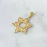 Pendant Star of David 4.6gr / 3.4cm / White Zircons 18K Yellow Gold *