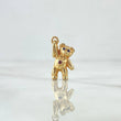 Pendant Smooth Heart Bear 1.85gr / 2.2cm / Red Blue Zircons 18K Yellow Gold *