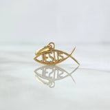 Dije Pez Jesús 0.8gr / 1.4cm-1.6cm / Basteado Oro Amarillo 18K