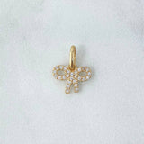 Pendant Bow Tie 0.7gr / 1.4cm / White Zircons 18K Yellow Gold *