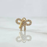 Pendant Bow Tie 0.7gr / 1.4cm / White Zircons 18K Yellow Gold *