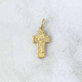 Pendant Cross Face Christ 0.85gr / 2.5cm / Smooth 18K Yellow Gold *