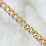 Cadena Cubana Tupida 56.55gr / 55cm / 10mm Circones Blancos Broche Cajon Oro Amarillo  18K