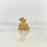 Dije Oso Articulado Corbatin 4.25gr / 2.5cm / Circones Blancos Ojos Negros Oro Amarillo 18K ©
