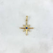 Pendant Cardinal Star 1.4gr / 2.7cm / White Blue Zircons Yellow Gold *