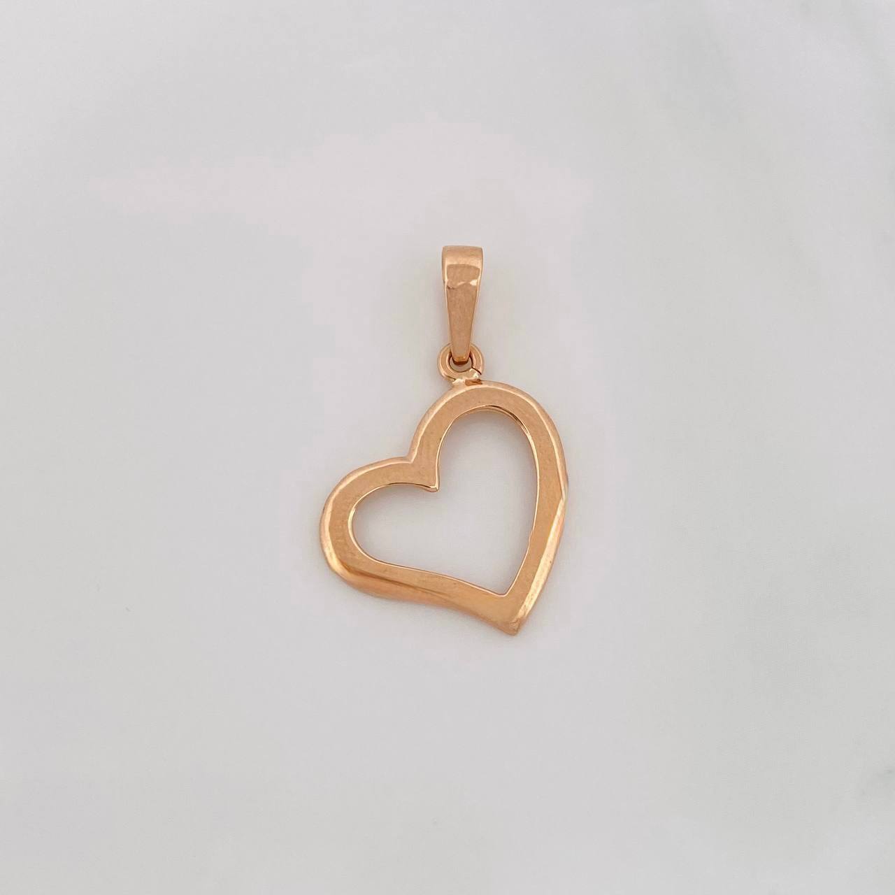 Dije Silueta Corazón 1.55g / 1 in Oro Rosa 18K
