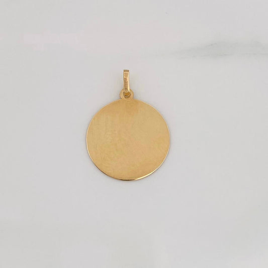 Pendant Circle Plate 1.05g / 3/4 in Yellow Gold 18K