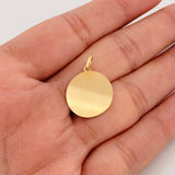 Dije Placa Circulo 1.1g / 1 in Oro Amarillo 18K