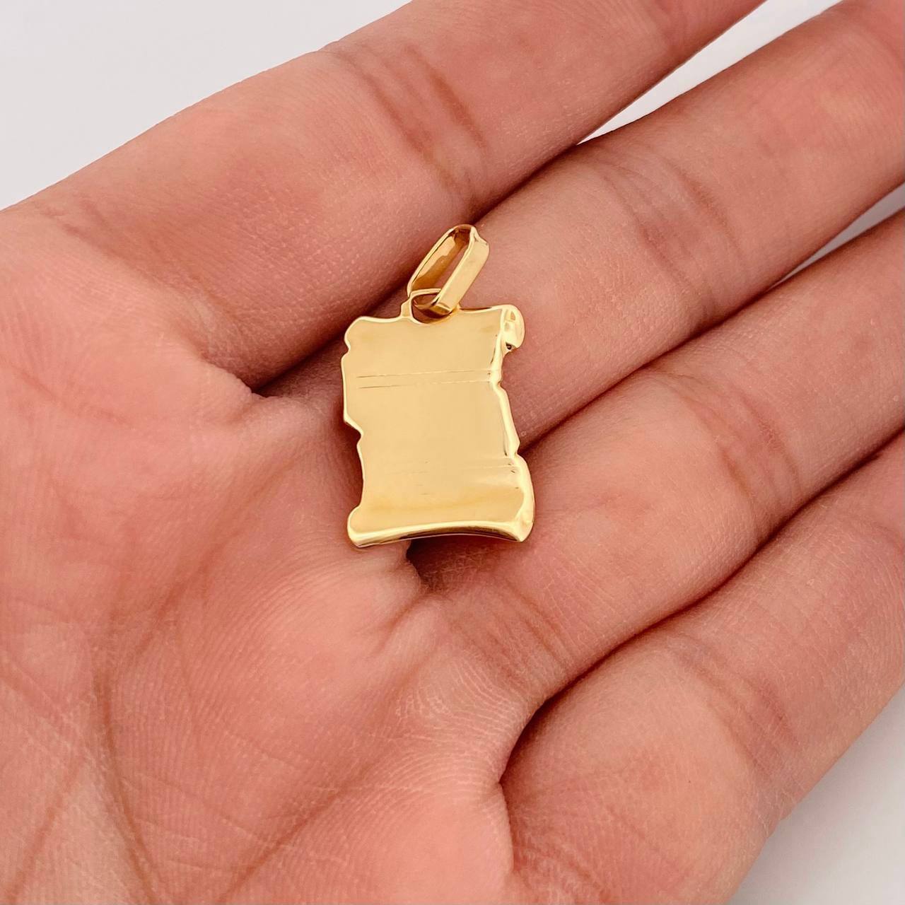 Dije Placa Pergamino 1.65g / 1 in Oro Amarillo 18K