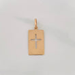 Dije Placa Cruz 0.8g / 1 in Oro Rosa 18K