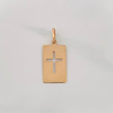 Dije Placa Cruz 0.85g / 1 in Oro Amarillo 18K