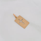 Dije Placa Cruz 0.8g / 1 in Oro Rosa 18K